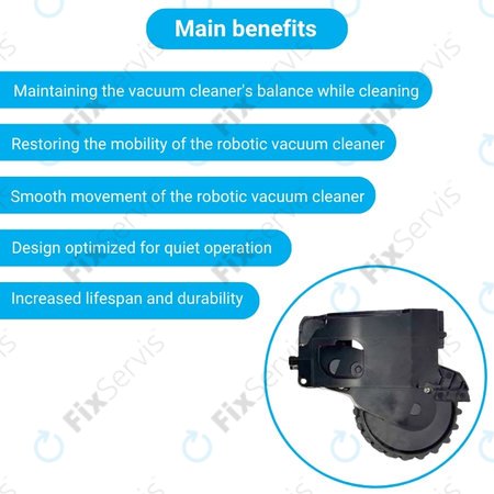 Xiaomi Dreame F9, Mi Robot Vacuum Mop (Mijia 1C), 2 Pro+ (Mijia 1T) - Koleso s Motorom (Pravé) (Čierne)