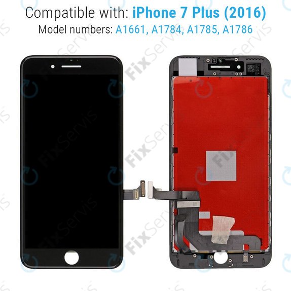 Displej pre iPhone 7 Plus, Black, Dotykové sklo s rámom