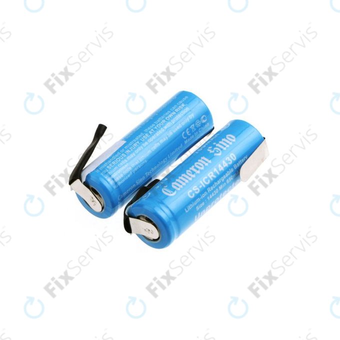 Batéria 14430 s montážnymi plieškami, 650mAh, Li-Ion, 3.7V, HQ