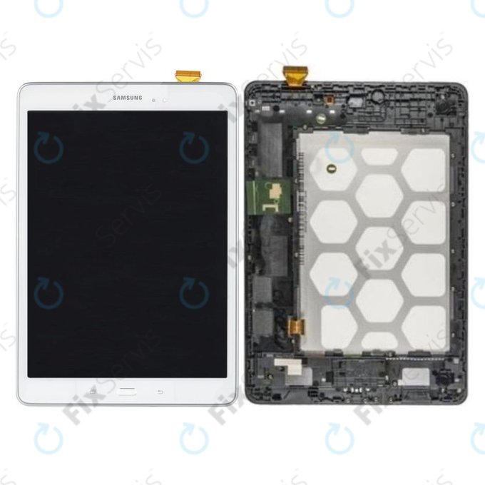 Samsung Galaxy Tab A 9.7 T555 - LCD Displej + Dotykové Sklo + Rám (White) - GH97-17424C Genuine Service Pack