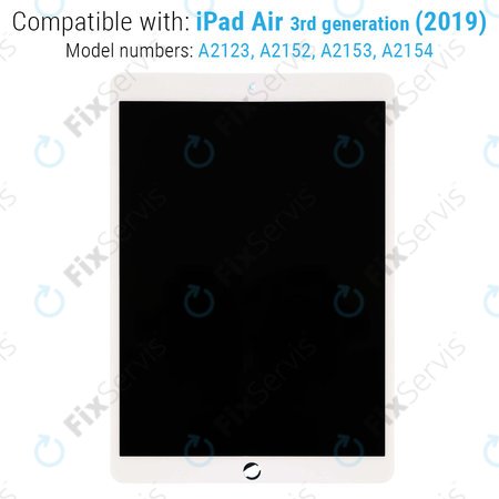 Apple iPad Air (3rd Gen 2019) - LCD Displej + Dotykové Sklo (White) Refurbished