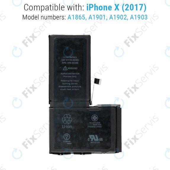 Batéria pre iPhone X, 2716mAh
