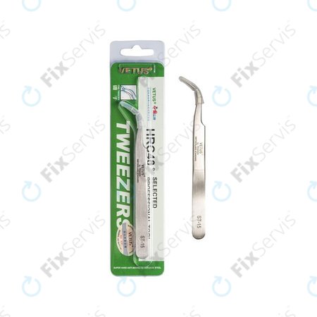 Vetus ST-15 - Profi Kovová Pinzeta s Prehnutou Špičkou (120mm)