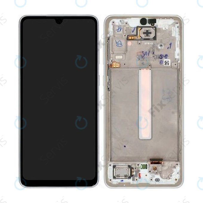 Samsung Galaxy A33 5G A336B - LCD Displej + Dotykové Sklo + Rám (Awesome White) - GH82-28143B, GH82-28144B Genuine Service Pack