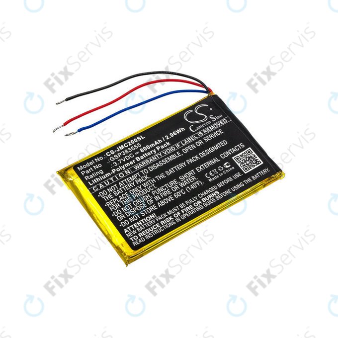 Batéria pre JBL Clip 2, 800mAh, Li-Pol, 3.7V, GSP383555, HQ