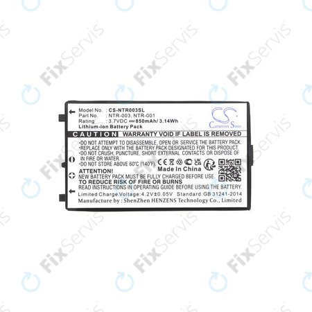 Batéria pre Nintendo, 850mAh, Li-Ion, 3.7V, NTR-003, HQ