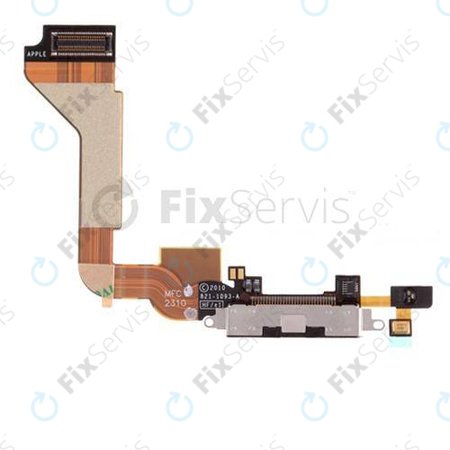 Apple iPhone 4 - Nabíjací Konektor + Mikrofón + Flex Kábel (Black)