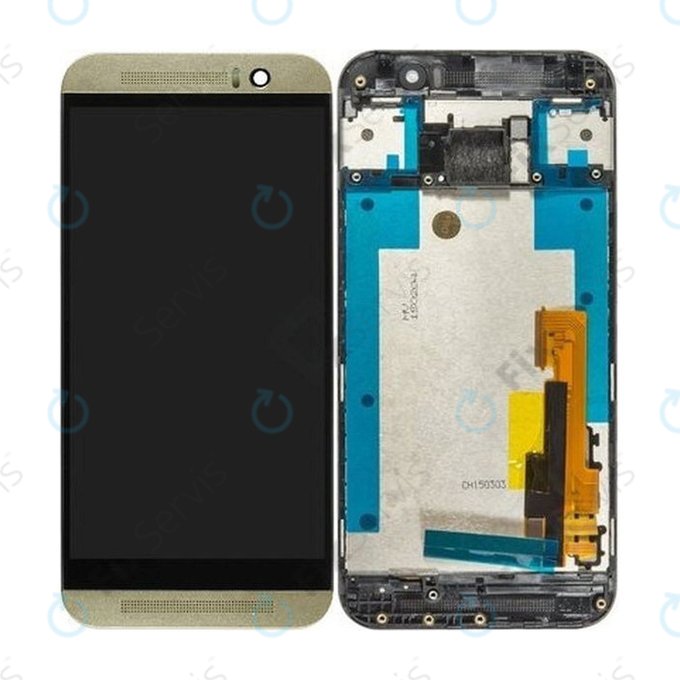 HTC One M9 - LCD Displej + Dotykové Sklo + Rám (Silver/Gold) TFT