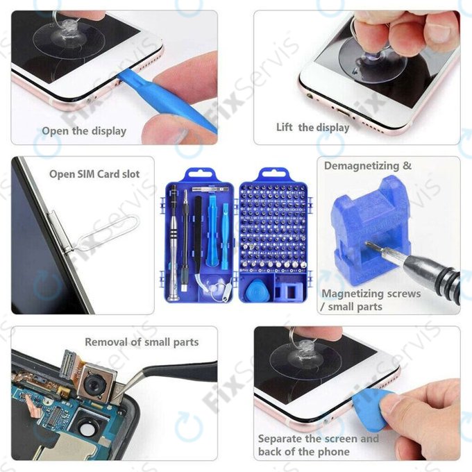 Kingsdun - Profesionálna Sada Náradia pre Servis Telefónov, PC a Elektroniky 115v1