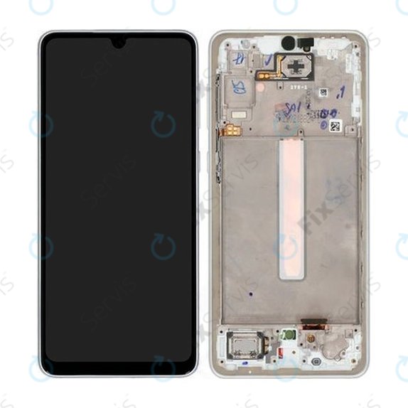 Samsung Galaxy A33 5G A336B - LCD Displej + Dotykové Sklo + Rám (Awesome White) - GH82-28143B, GH82-28144B Genuine Service Pack