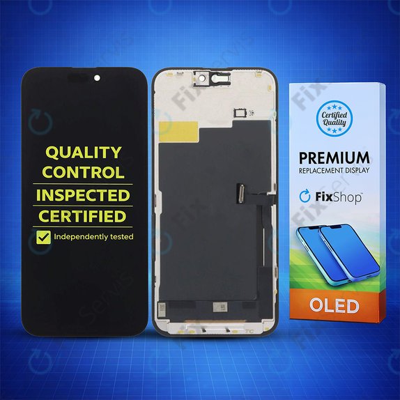 Displej Hard OLED pre iPhone 15 Pro Max, Dotykové sklo s rámom, FixPremium