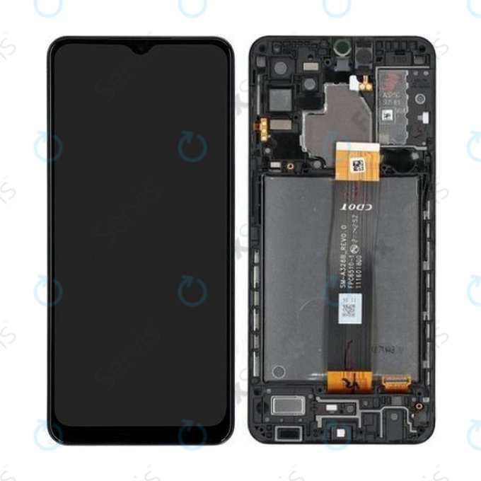 Samsung Galaxy A32 5G A326B - LCD Displej + Dotykové Sklo + Rám (Awesome Black) - GH82-25121A, GH82-25122A Genuine Service Pack
