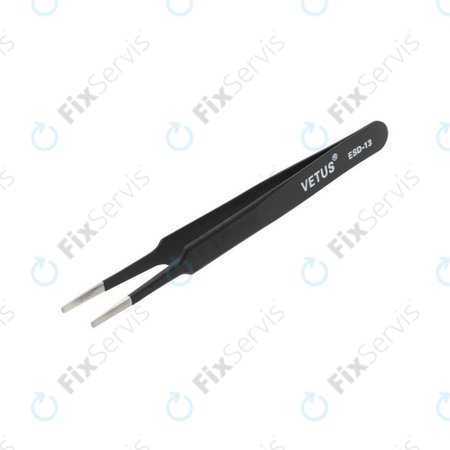 Vetus ESD-13 - Antistatická Kovová Pinzeta s Plochou Špičkou (115mm)