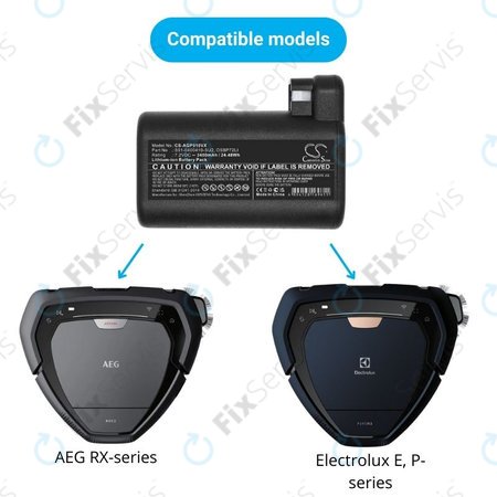 AEG RX-series, Electrolux E, P-series - Batéria S91-0400410-SU2, OSBP72LI, OSBP72LI25 Li-Ion 7.2V 3400mAh HQ