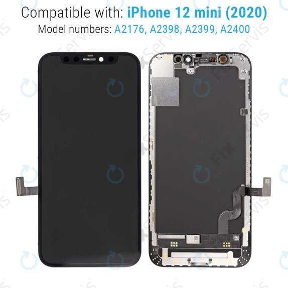Displej pre iPhone 12 Mini, Dotykové sklo s rámom, Refurbished