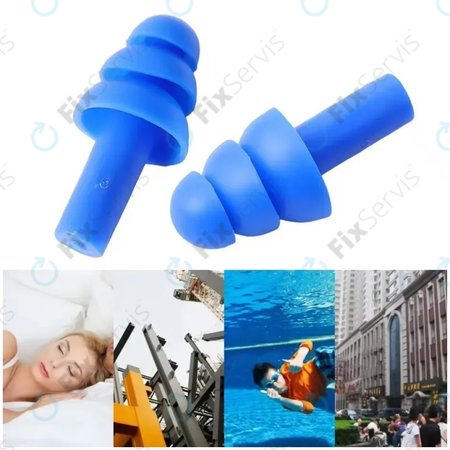 Mäkké silikónové štuple do uší, modré, pár