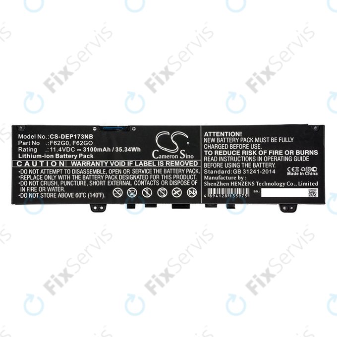 Batéria pre Dell Inspiron 13, 7373, Vostro 13, 3100mAh, Li-Ion, 11.4V, F62G0, HQ