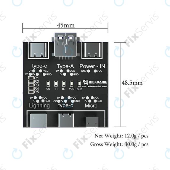 Mechanic DT3 - Tester Kablov (Lightning, USB-C, microUSB)