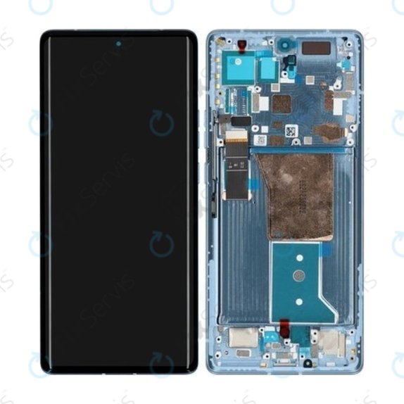 Motorola Edge 40 Pro - LCD Displej + Dotykové Sklo + Rám (Lunar Blue) - 5D68C21987 Genuine Service Pack