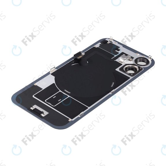 Apple iPhone 16 Plus - Sklo Zadného Housingu + Sklíčko Kamery + Kovový Pliešok + Magsafe Magnet + Flex Kábel (Black)