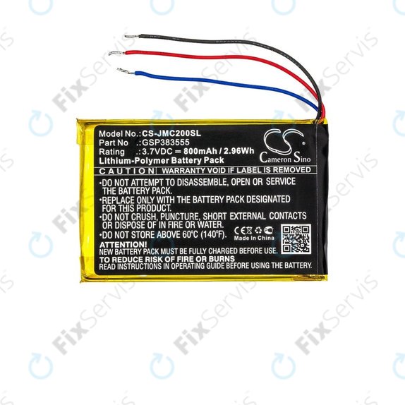 Batéria pre JBL Clip 2, 800mAh, Li-Pol, 3.7V, GSP383555, HQ