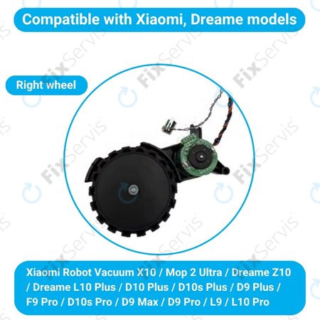 Xiaomi Robot Vacuum X10, Dreame Z10 Pro, L10 Plus, D10 Plus - Koleso s Motorom (Pravé) (Čierne)