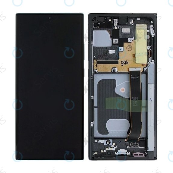 Samsung Galaxy Note 20 Ultra N986B - LCD Displej + Dotykové Sklo + Rám (Mystic Black) - GH82-23596A, GH82-31461A, GH82-23621A, GH82-23622A, GH82-23597A, GH82-31454A Genuine Service Pack