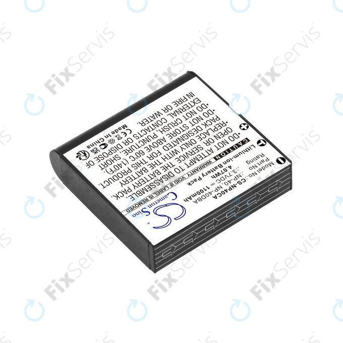 Batéria pre Casio Exilim Ex-FC100, 1100mAh, Li-Ion, 3.7V, NP-40, HQ