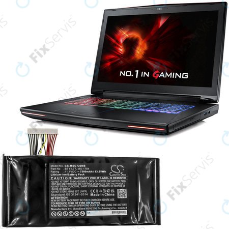 Batéria pre MSI GT72, MSI WT72, 7500mAh, Li-Ion, 11.1V, BTY-L77, HQ