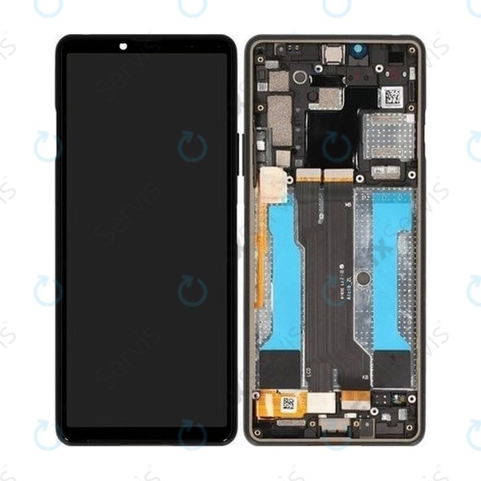 Sony Xperia 10 III - LCD Displej + Dotykové Sklo + Rám (Black) - A5034092A Genuine Service Pack