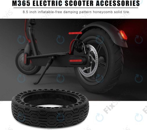 Xiaomi Mi Electric Scooter 1S, 2 M365, Essential, Pro, Pro 2 - Odolná Plná Bezdušová Pneumatika (Typ 2) (Black)
