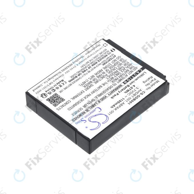 Batéria pre GoPro HD Hero, Hero2, 1100mAh, Li-Ion, 3.7V, AHDBT-001, HQ