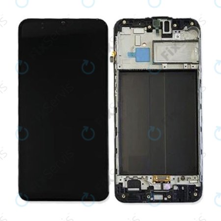 Samsung Galaxy M30 M305F - LCD Displej + Dotykové Sklo + Rám (Black) - GH82-19347A, GH82-20624A Genuine Service Pack