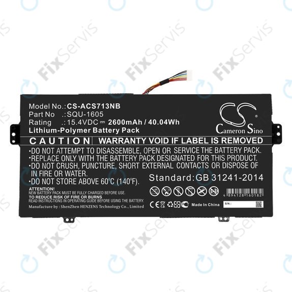 Batéria pre Acer SF713-51, 2600mAh, Li-Pol, 15.4V, SQU-1605, HQ