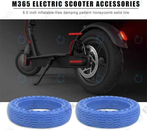 Xiaomi Mi Electric Scooter 1S, 2 M365, Essential, Pro, Pro 2 - Odolná Plná Bezdušová Pneumatika (Typ 1) (Blue)