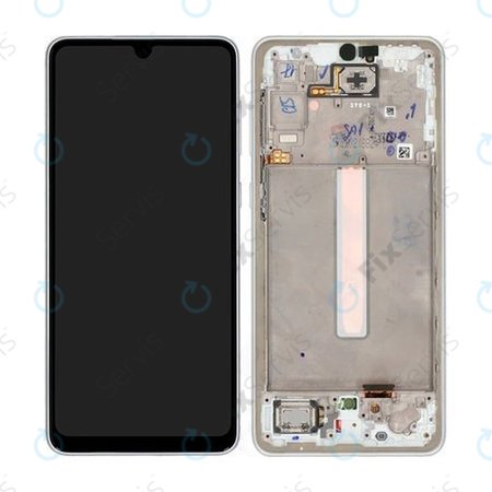 Samsung Galaxy A33 5G A336B - LCD Displej + Dotykové Sklo + Rám (Awesome White) - GH82-28143B, GH82-28144B Genuine Service Pack