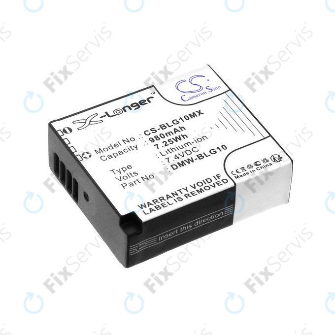 Batéria pre Leica D-Lux Type 109, Panasonic Lumix DMC-GF3, GX7, LX100, 980mAh, Li-Ion, 7.4V, DMW-BLG10, HQ