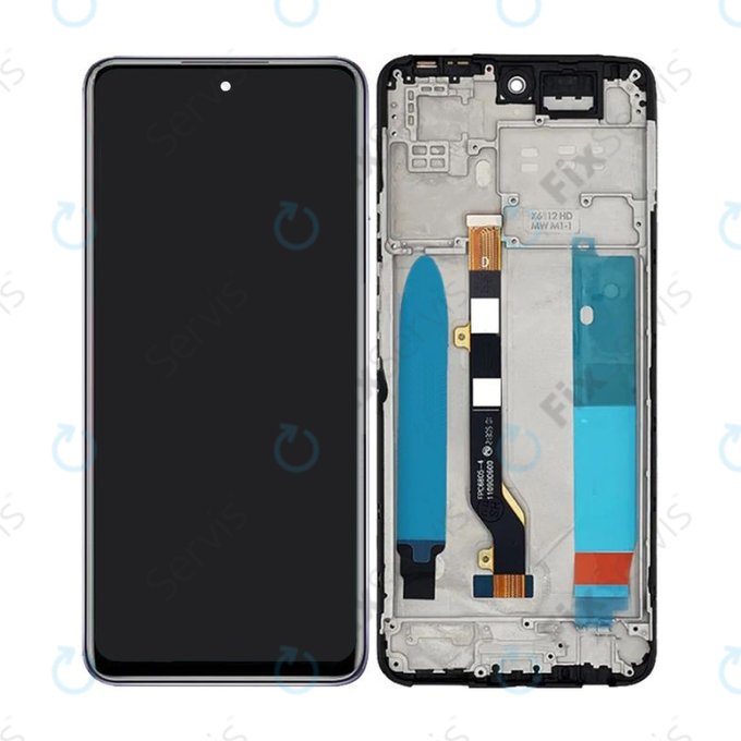 Infinix Hot 11S NFC - LCD Displej + Dotykové Sklo + Rám (Polar Black) TFT