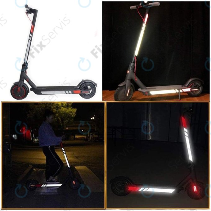 Xiaomi Mi Electric Scooter 1S, 2 M365, Essential, Pro, Pro 2 - Reflexné Nálepky (B)