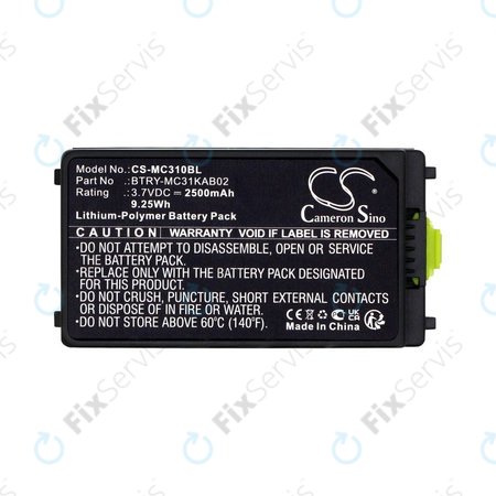 Batéria pre Symbol, Zebra MC3100, MC3190, 2500mAh, Li-Pol, 3.7V, BTRY-MC31KAB02, HQ