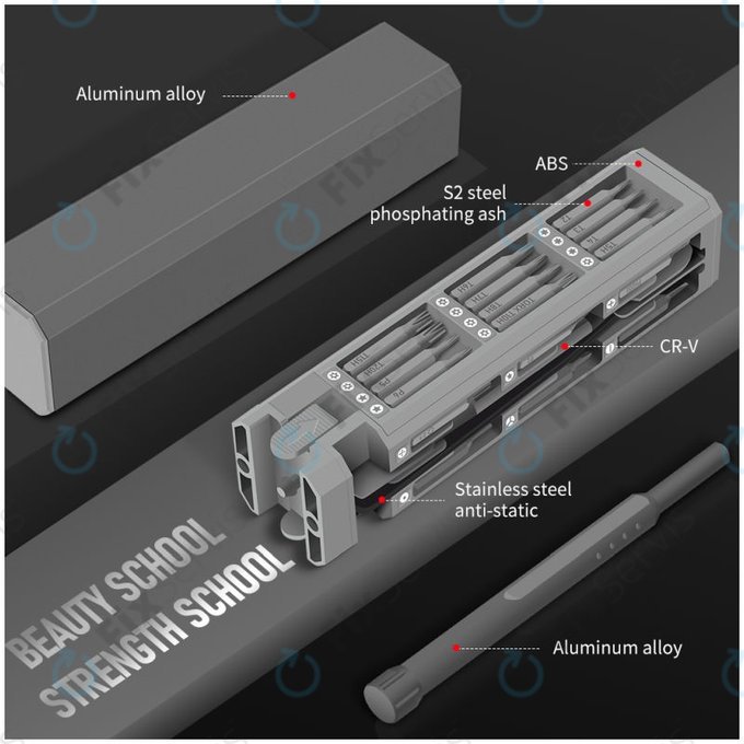 Kingsdun - Precízna Sada so Skrutkovačom a Bitmi 44v1