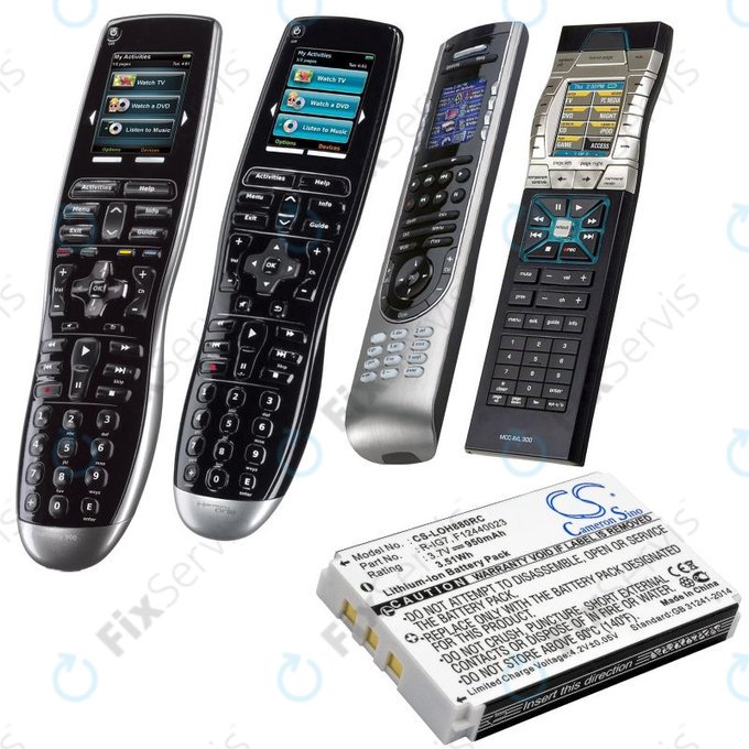 Batéria pre Logitech Harmony 720, 780, 880, 890, 900, 950mAh, Li-Ion, 3.7V, R-IG7, HQ