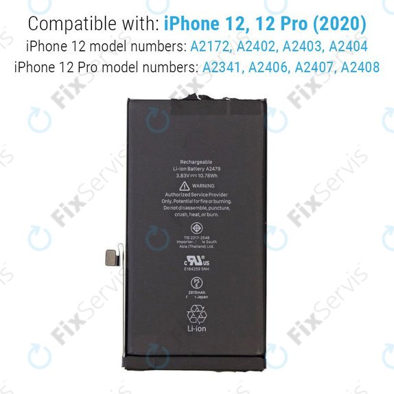 Batéria pre iPhone 12, 12 Pro, 2815mAh, FixPremium