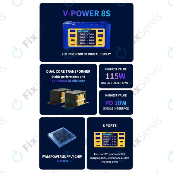 Mechanic V-Power 8S - Servisná Nabíjacia Stanica