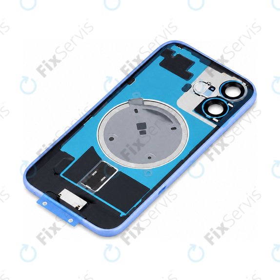 Apple iPhone 16 - Sklo Zadného Housingu + Sklíčko Kamery + Kovový Pliešok + Magsafe Magnet (Ultramarine)