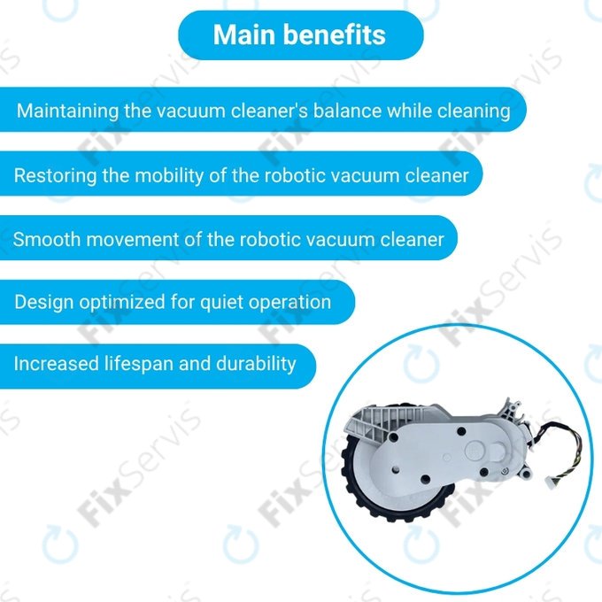 Xiaomi Mijia E10, E12, Mi Robot Vacuum Mop 2 Lite, 2 Pro - Koleso s Motorom (Pravé) (Biele)