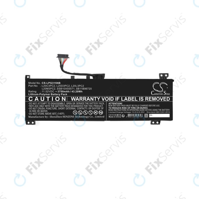 Batéria pre Lenovo IdeaPad Gaming 3, 3750mAh, Li-Pol, 11.52V, L20C3PC2, HQ