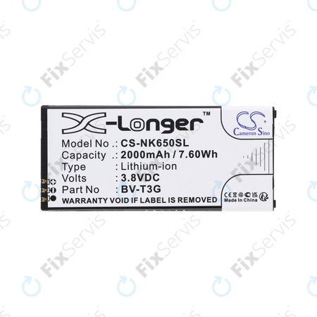 Batéria pre Nokia Lumia 650, 2000mAh, Li-Ion, 3.8V, BV-T3G, HQ