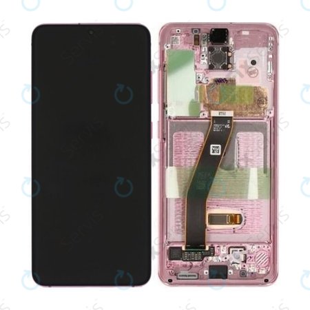 Samsung Galaxy S20 G980F - LCD Displej + Dotykové Sklo + Rám (Cloud Pink) - GH82-22123C, GH82-22131C, GH82-31432C, GH82-31433C Genuine Service Pack