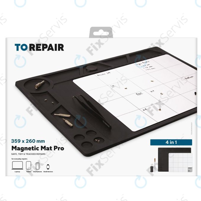 SBS - Magnetická podložka Pro na skrutky a drobné diely 4v1, čierna